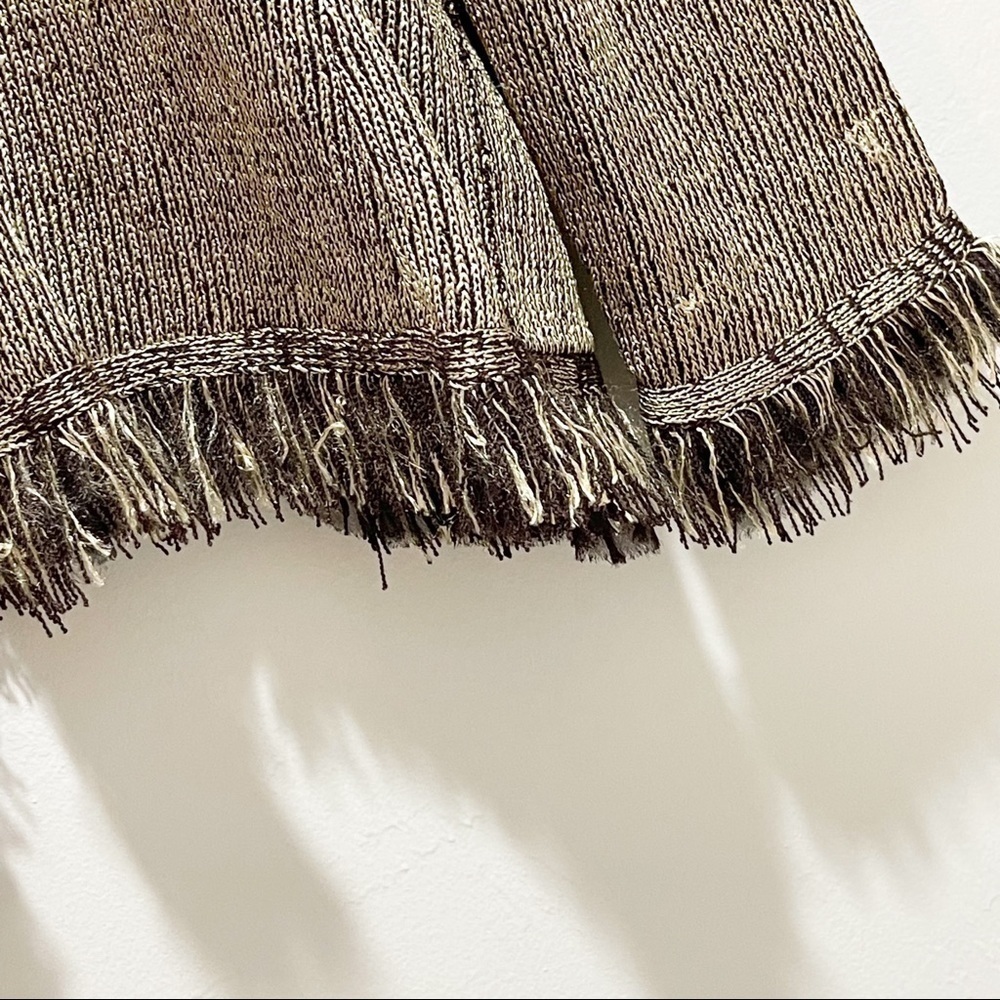 BALL OF COTTON Black Gold Knit Cardigan Fringe - Picture 5 of 7